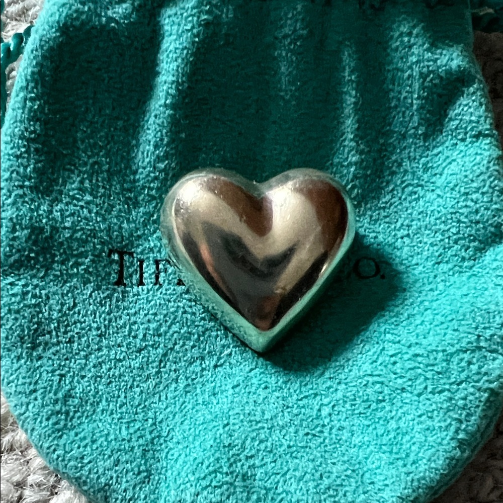 Tiffany & Co. Sterling Silver Vintage Puffy Heart Pin/Brooch